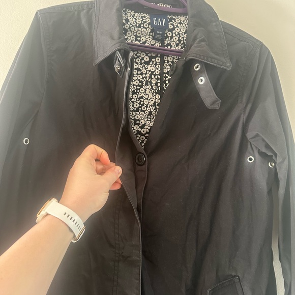 GAP size medium trench coat black mud length size medium - Picture 8 of 13